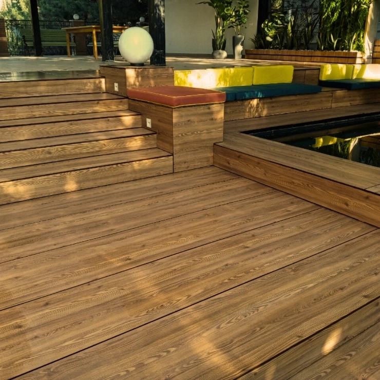 Террасные листы Fundermax Hexa 0927 Creek Larch NH  тест фото 3