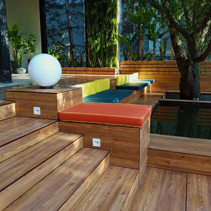 Террасные листы Fundermax Hexa 0927 Creek Larch NH  тест фото 4