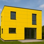 Фиброцементные панели Sfibral NCS 0580-Y желтый — яркий фасад тест миниатюра 2