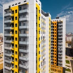 Фиброцементные панели Sfibral NCS 0580-Y желтый — яркий фасад тест миниатюра 4